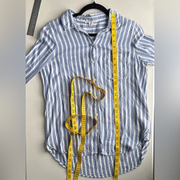 Beach Lunch Lounge Button Down Shirt, Anthropology, Cotton Linen Blend, Size S - Picture 7 of 8